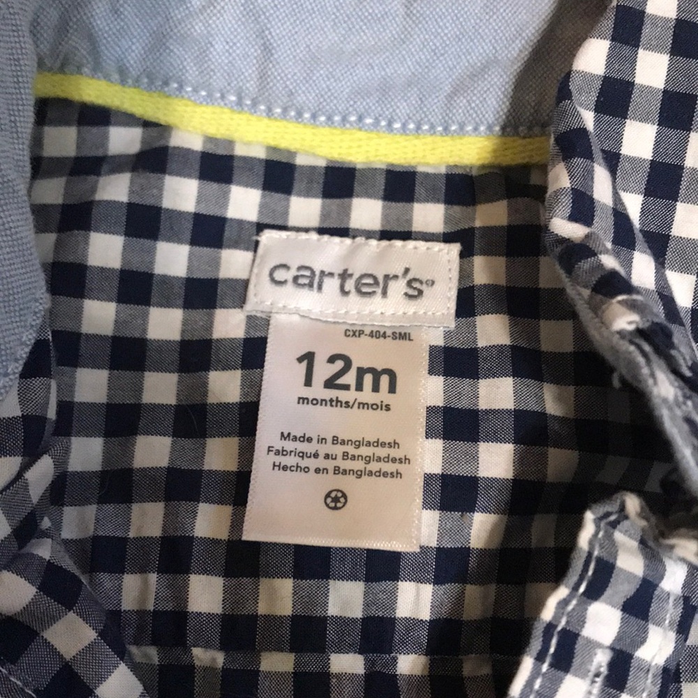 Carters navy checkered button down - Picture 3 of 4